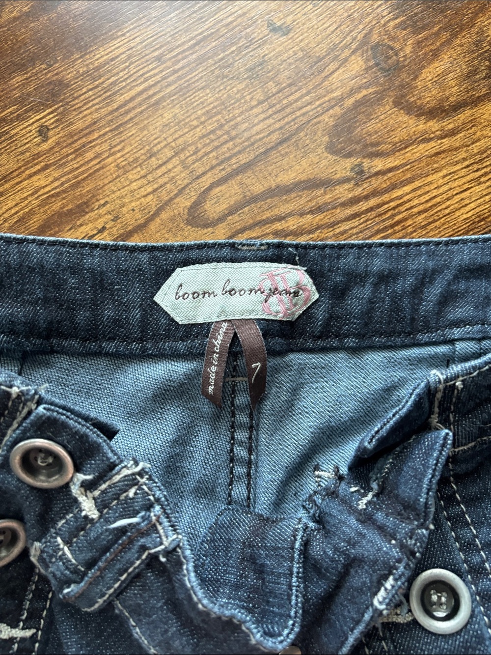 VTG Boom Boom Jeans Y2K Sailor Button Front Denim Pants Sz 7